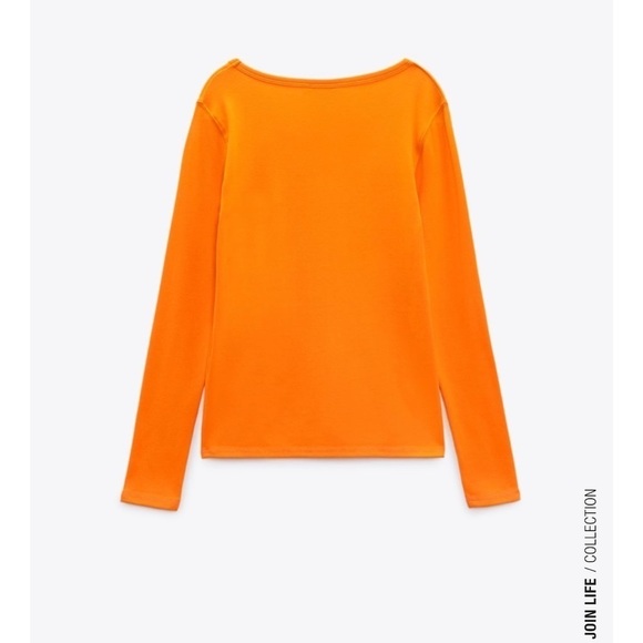 Zara LONG SLEEVE T-SHIRT
ORANGE​ - Picture 5 of 5